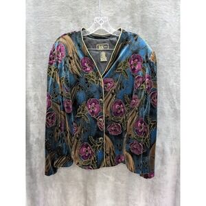 Velvet Evening Jacket Women's 18 Whimsigoth‎ Floral